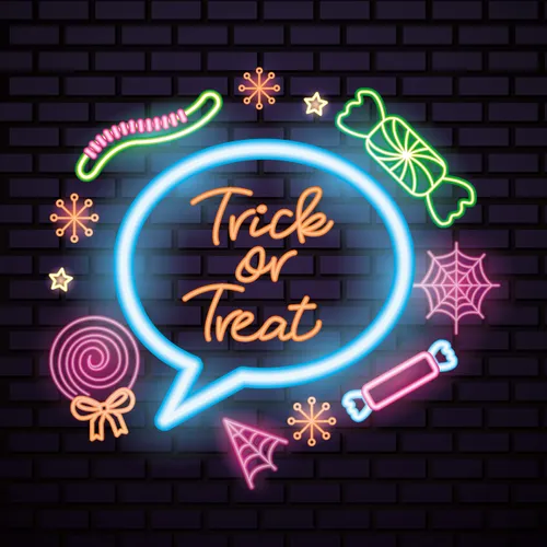 Cutie Trick Or Treat Neon Sign - Custom Patch