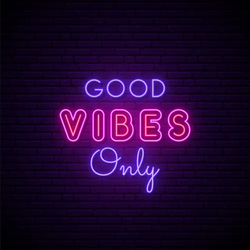 Pink & Purple Good Vibes Only Neon Sign - Custom Patch