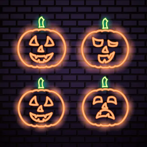 Orange Pumpkin Neon Sign - Custom Patch