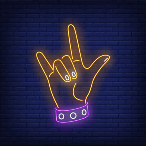 Rock Gesture Neon Sign - Custom Patch