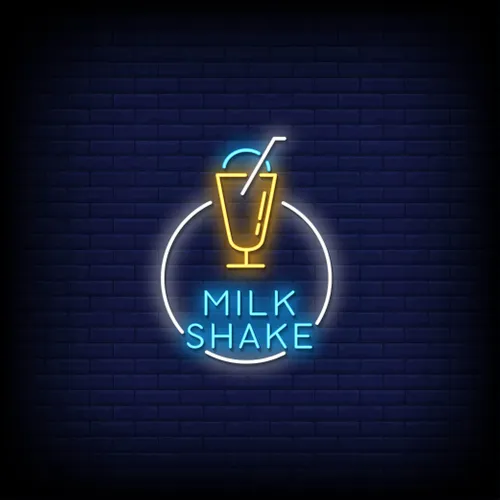 Milk Shake Neon Sign - Custom Patch