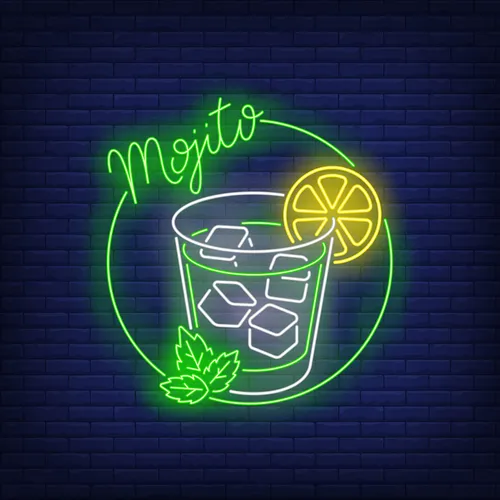 Mojito Drink Neon Sign - Custom Patch