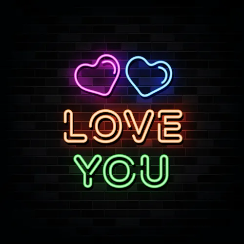 Love You Neon Sign - Custom Patch