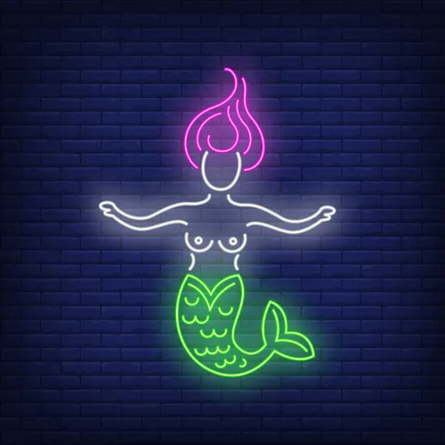 Mermaid Neon Sign - Custom Patch