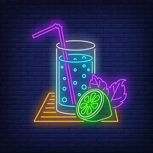 Lemonade Glass Neon Sign - Custom Patch