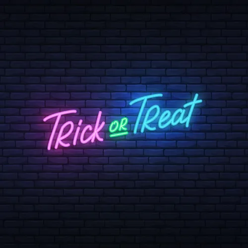Trick or Treat Lettering Neon Sign - Custom Patch