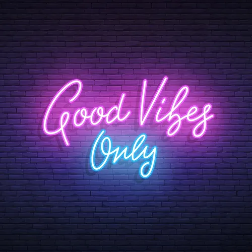 Good Vibes Only Neon Sign - Custom Patch