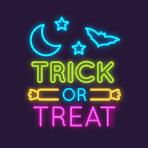 Trick Or Treat Neon Sign - Custom Patch