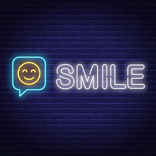 Smile Neon Sign - Custom Patch