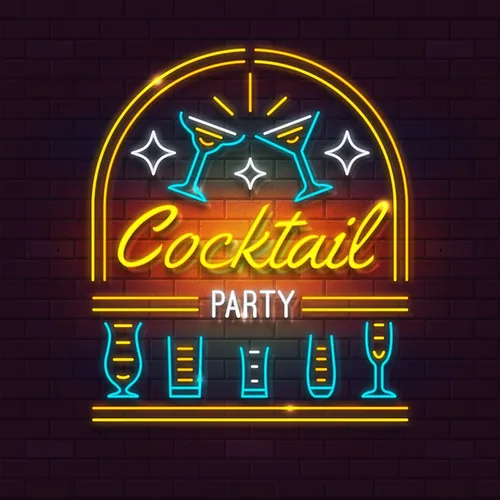 Cocktail Party Neon Sign - Custom Patch