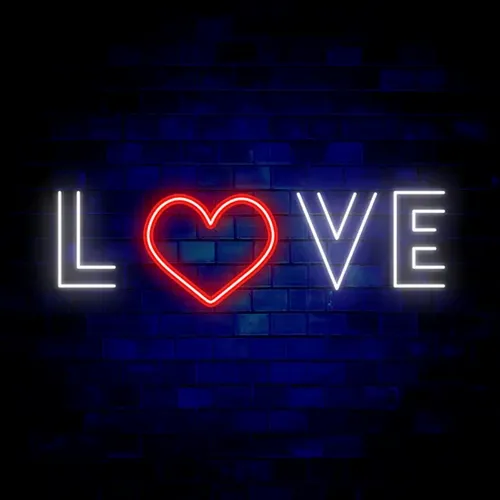 Love Heart Neon Sign - Custom Patch