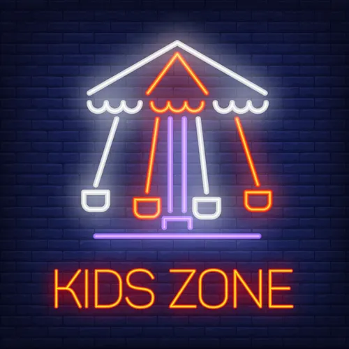 Fun Kids Zone Neon Sign - Custom Patch