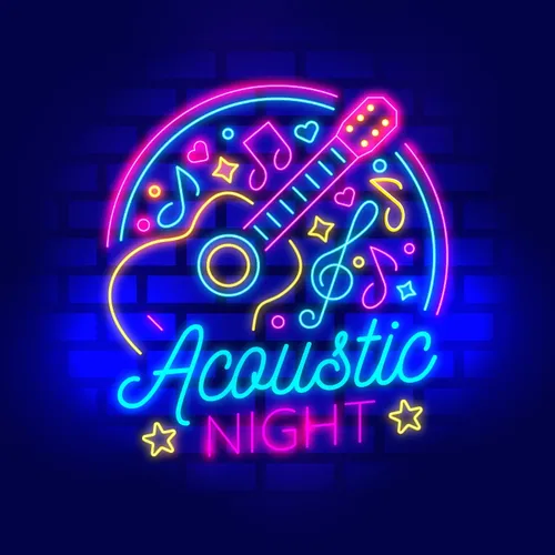 Acoustic Night Party Neon Sign - Custom Patch