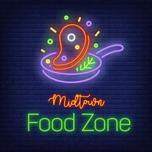 Midtown Food Zone Neon Sign - Custom Patch