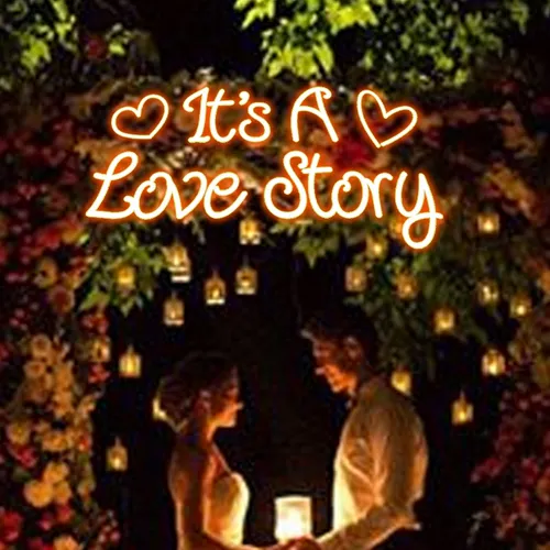 It's A Love Story Neon Sign - Custom Patch