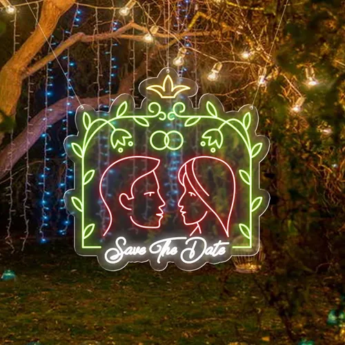 Save The Date Neon Sign - Custom Patch