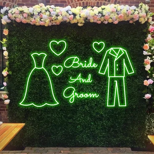 Bride and Groom Neon Sign - Custom Patch