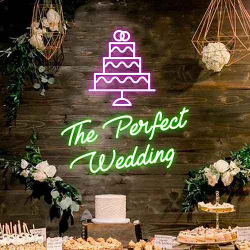 The Perfect Wedding Neon Sign - Custom Patch
