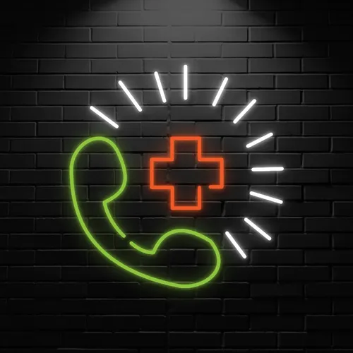 Emergency Call Neon Sign - Custom Patch