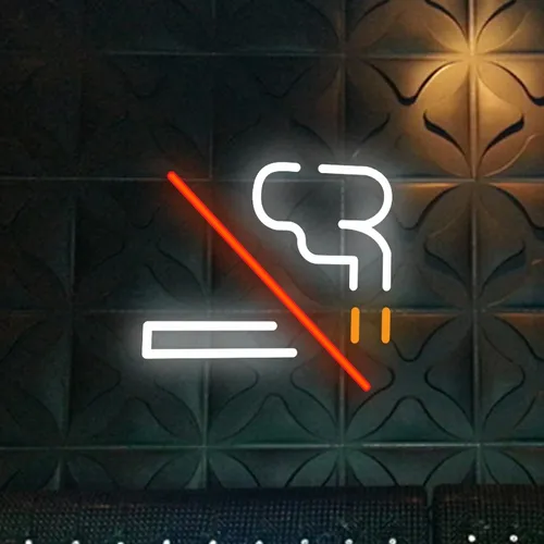 No Smoking Simple Neon Sign - Custom Patch