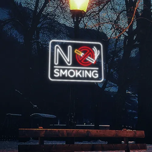 No Smoking Neon Sign - Custom Patch