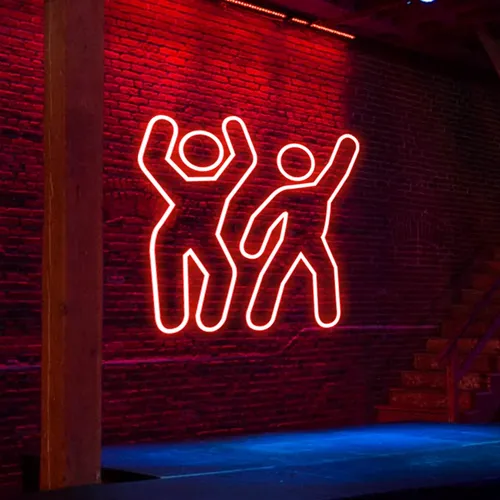 Dancing People Neon Sign - Custom Patch