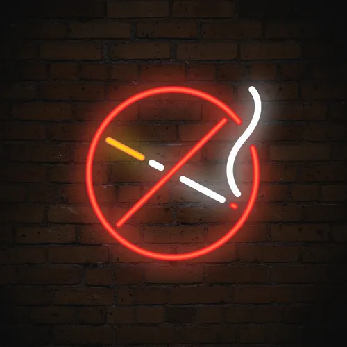 No Smoking Simple Neon Sign - Custom Patch
