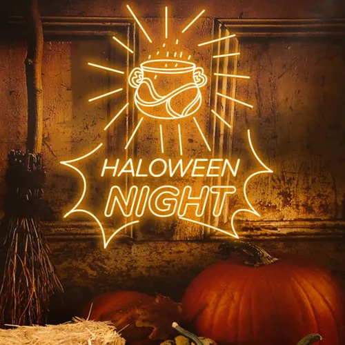 Halloween Night Neon Sign - Custom Patch