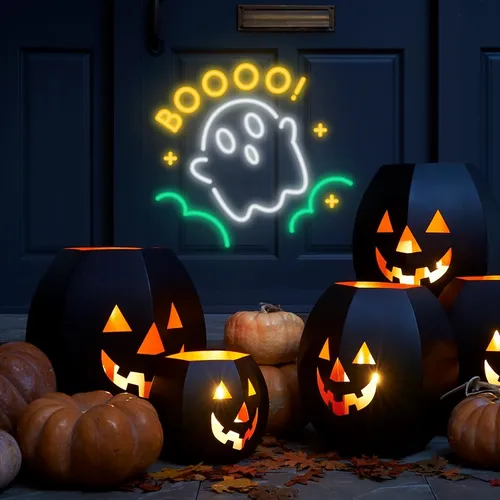 BOOOOOO Neon Sign - Custom Patch