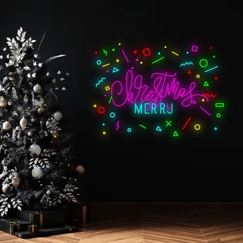 Christmas Merry Neon Sign - Custom Patch