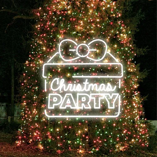 Christmas Party Gift Box Neon Sign - Custom Patch