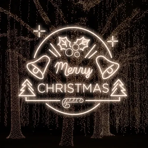 Merry Christmas Bell and Tree Neon Sign - Custom Patch
