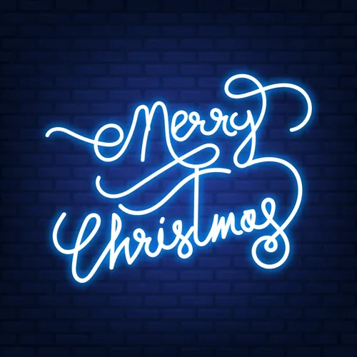 Merry Christmas Handwriting Neon Sign - Custom Patch
