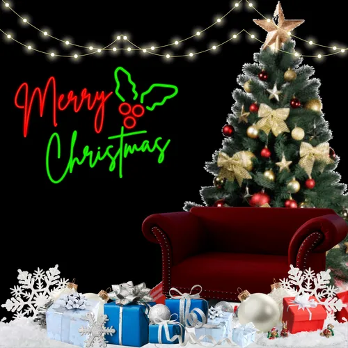 Sparkly Yuletide Neon Sign - Custom Patch