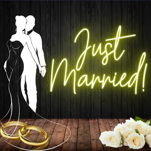 Just Married! Neon Sign - Custom Patch