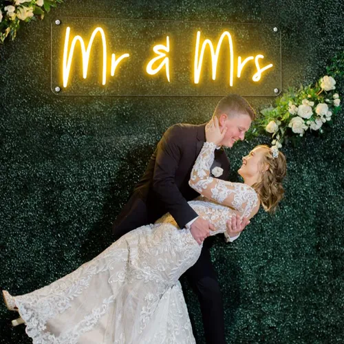 Mr & Mrs Neon Sign - Custom Patch