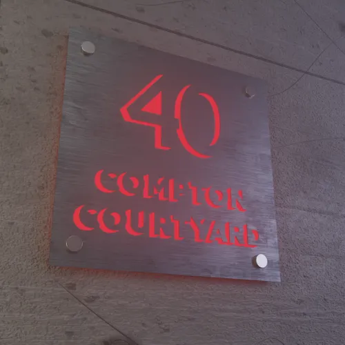 Laser Cutout Backlit Lightbox House Number - Custom Patch