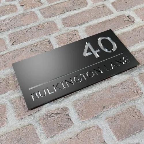 Engraved Metal House Number Sign - Custom Patch