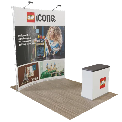 Custom Curved Pop Up Trade Show Display Stand 8' x 8' - Custom Patch