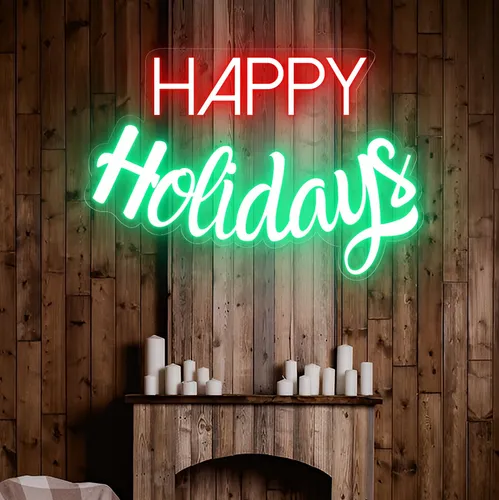 Happy Holidays Neon Sign - Custom Patch