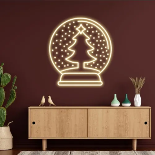 Warmie Merry Christmas Snowglobe Neon Sign - Custom Patch