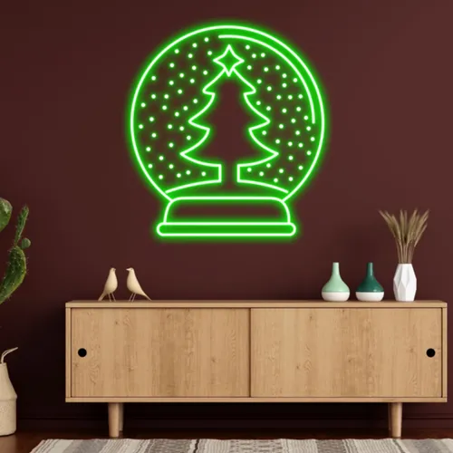 Merry Christmas Snowglobe Neon Sign - Custom Patch