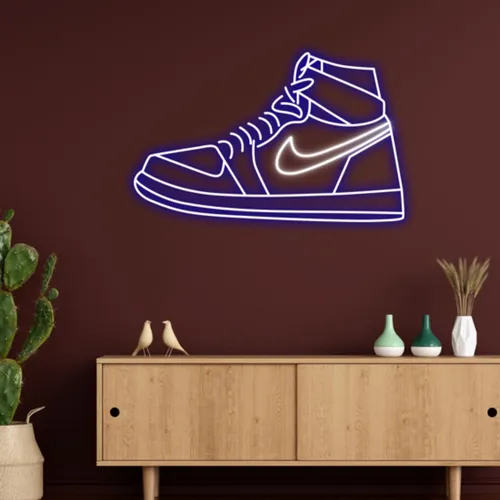 Sneaker Blue White Neon Sign - Custom Patch