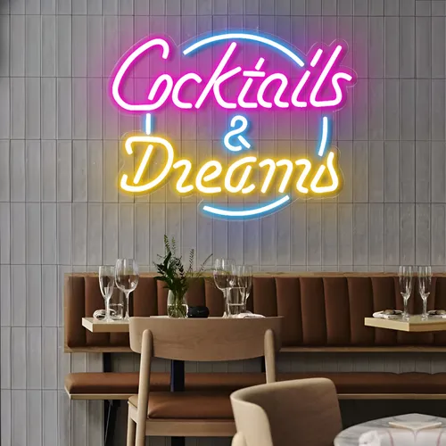 Cocktails and Dreams LED Neon Sign - Custom Patch