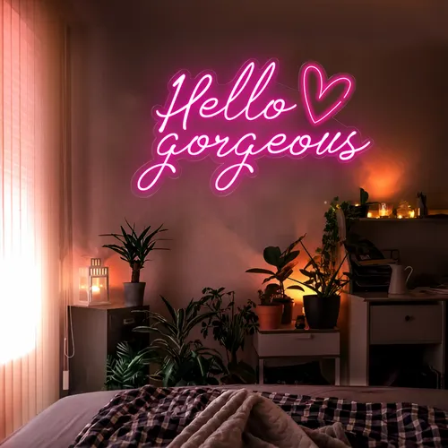 Hello Gorgeous LED Neon Sign - Custom Patch