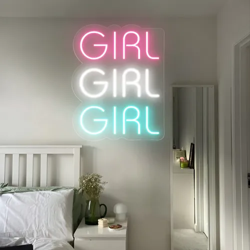 Girls Girls Girls Neon Sign - Custom Patch