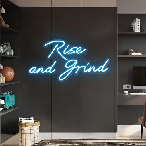 Rise and Grind Neon Sign - Custom Patch