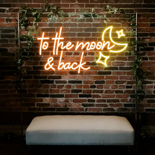 To the Moon and Back Neon Sign - Custom Patch