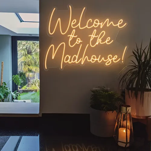 Welcome To The Madhouse Neon Sign - Custom Patch