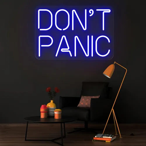 Don't Panic Neon Sign - Custom Patch